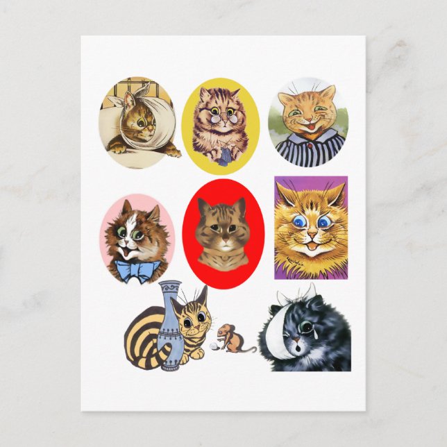 Postal de los retratos del arte del gato de Louis (Anverso)