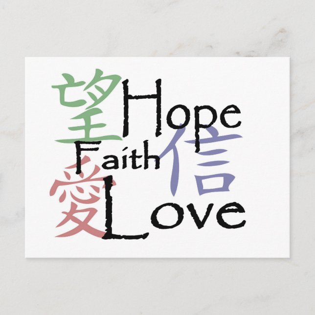 Postal de los "símbolos chinos" (Anverso)