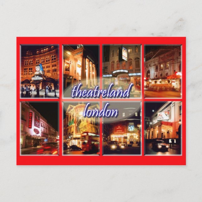 Postal de los teatros de Londres (Anverso)