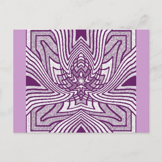Postal de Lotus geométrico de lavanda (Anverso)