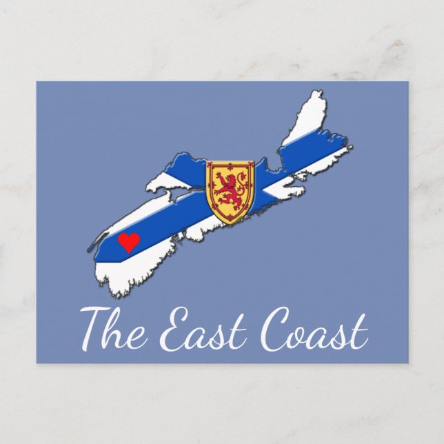 postal de Love The East Coast Heart N.S. (Anverso)