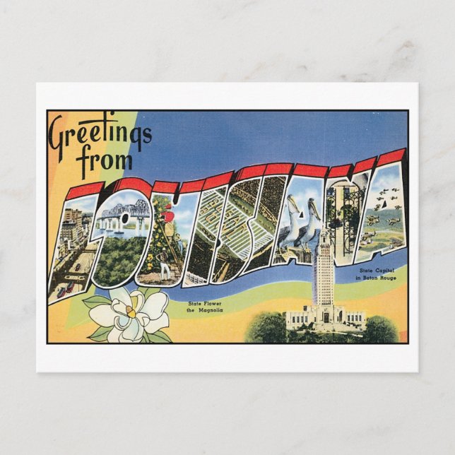 Postal de Luisiana Vintage (Anverso)