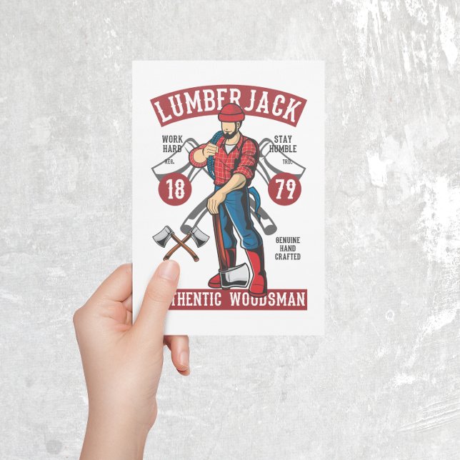 Postal de Lumberjack Vintage (vintage lumberjack postcard)