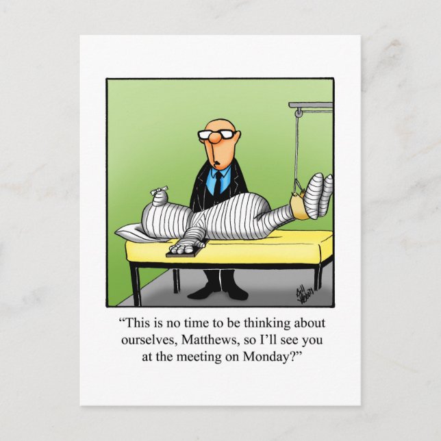 Postal de "Lunes de Reunión" para obtener buen hum (Anverso)