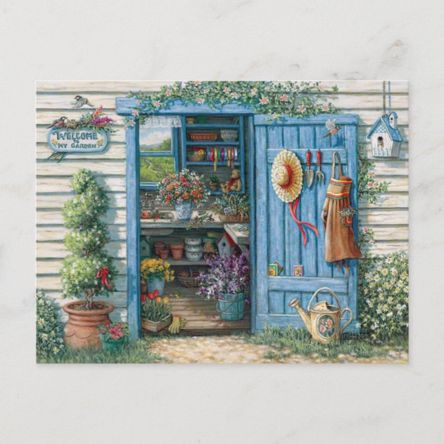 Postal de macetas d y flores (Anverso)