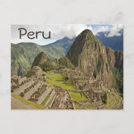 postal de Machu Picchu, ciudad inca en Perú