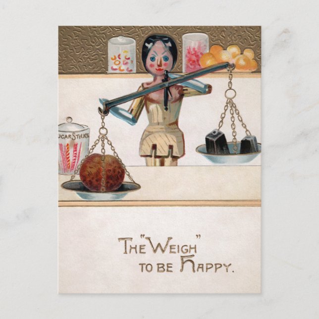 Postal de madera victoriana vintage (Anverso)