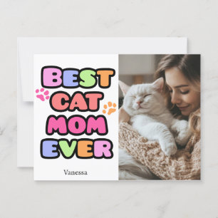 Postal de mamá de gato con foto de Personalizado y