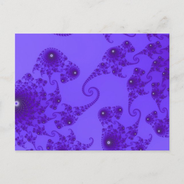 Postal de manada de caballito de mar morado azul (Anverso)