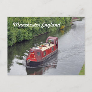 postal de manchester england (barco de canal)