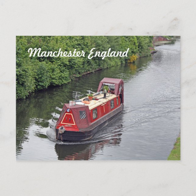postal de manchester england (barco de canal) (Anverso)