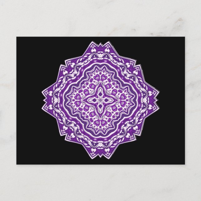 postal de mandala púrpura (Anverso)