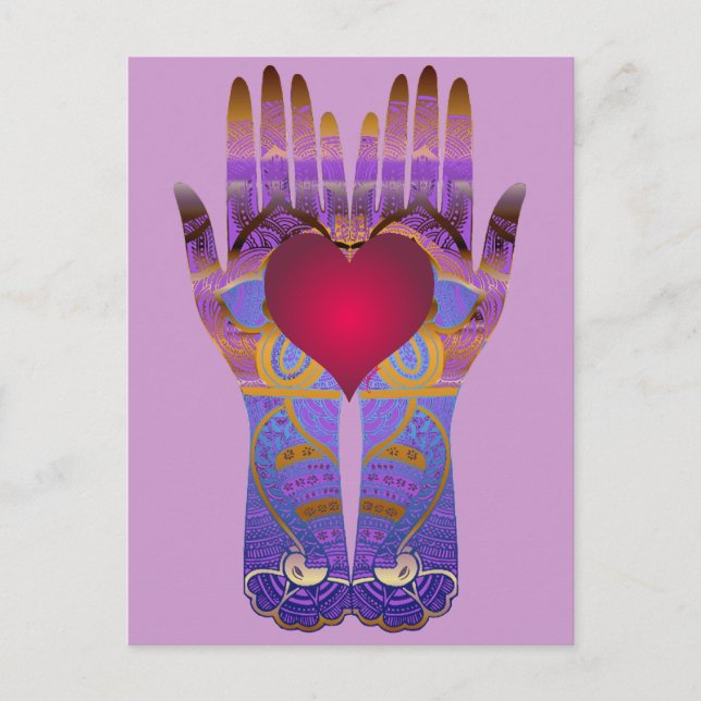 Postal de manos celestiales (Anverso)