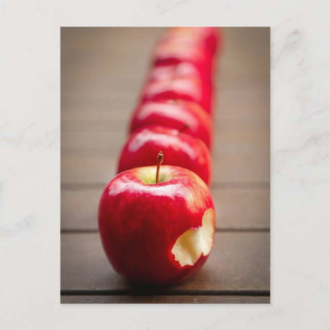 Postal de manzanas jugosas rojas (Anverso)