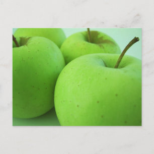 Postal de manzanas verdes brillantes