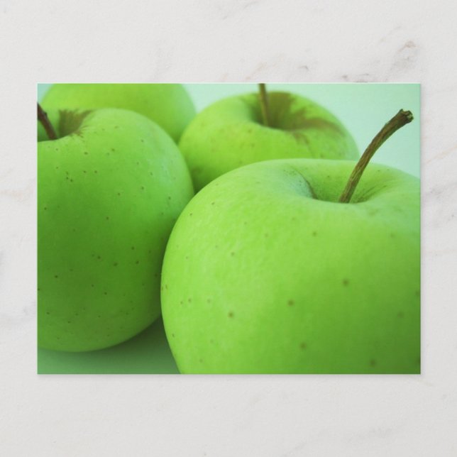 Postal de manzanas verdes brillantes (Anverso)