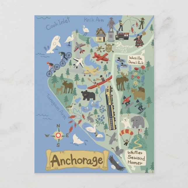 Postal de mapa de anclaje (Anverso)