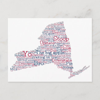 Postal de mapa de arte de palabras en jerga de Est