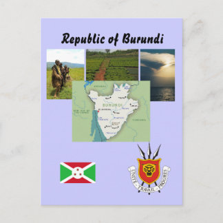 Postal de mapa de Burundi