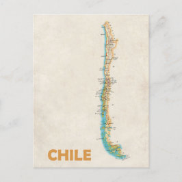 Postal de mapa de Chile