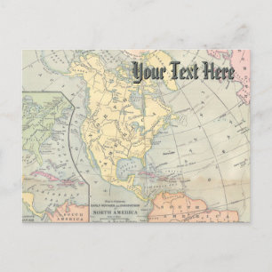 Postal de mapa de cosecha de vintage