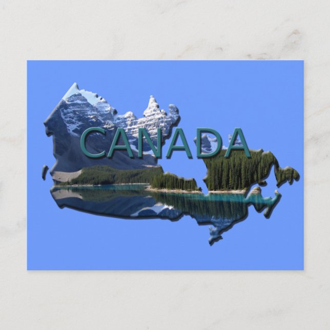 postal de mapa de paisajes de Canadá (Anverso)