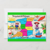 Postal de mapa de Trinidad y Tobago
