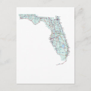 Postal de mapa interestatal de Florida
