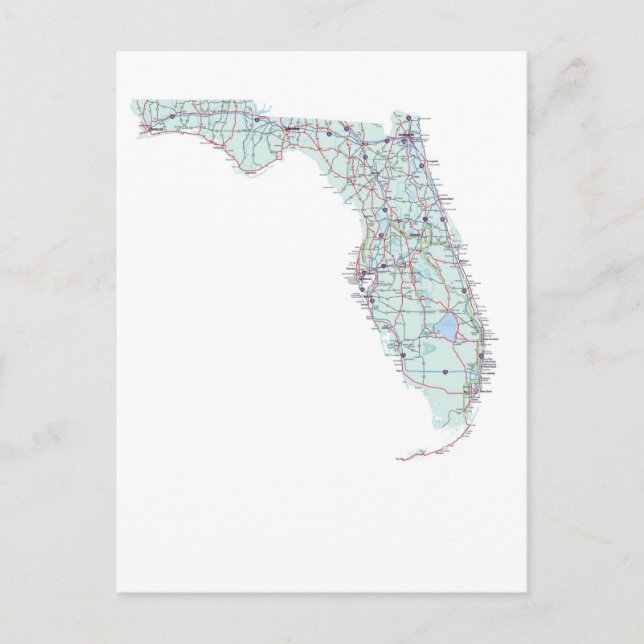 Postal de mapa interestatal de Florida (Anverso)