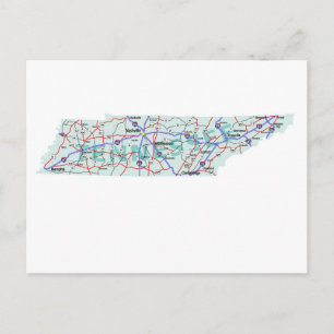 Postal de mapa interestatal de Tennessee