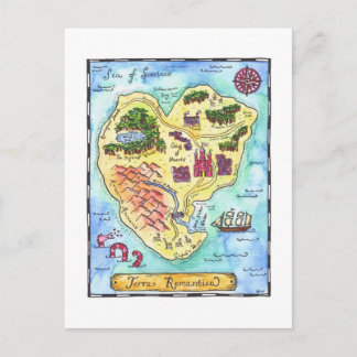 Postal de mapa romántico de Terra