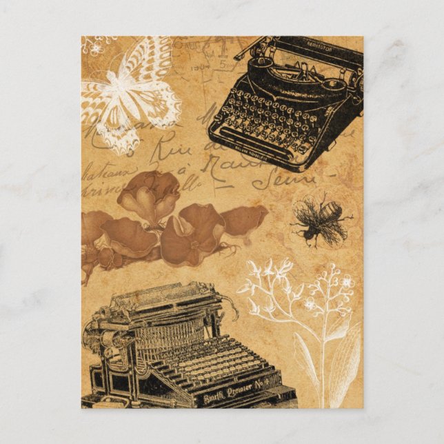 Postal de máquina de escribir vintage (Anverso)