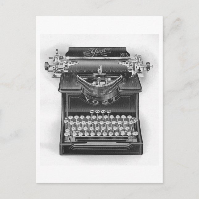 Postal de máquina Yost de vintage (Anverso)