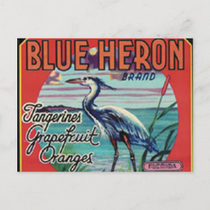postal de marca de heron azul