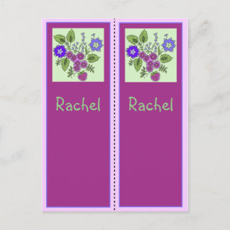 postal de marcadores personalizados de Rachel