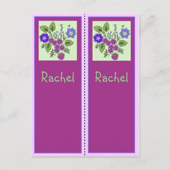 postal de marcadores personalizados de Rachel (Anverso)