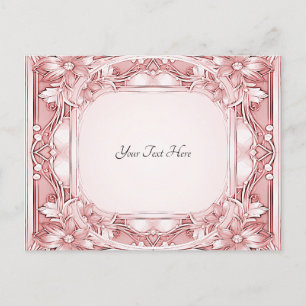 Postal de marco floral rosa