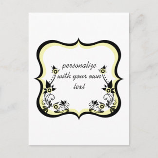 Postal de marco floral suave, amarillo claro
