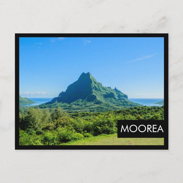 Postal de marco negro verde tropical Moorea (Anverso)