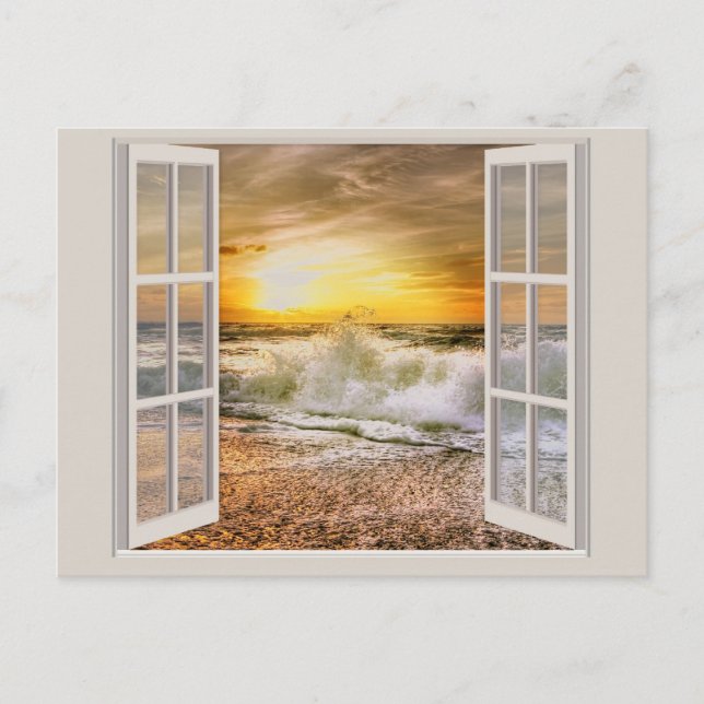 Postal de marea entrante de Sunset Beach (Anverso)