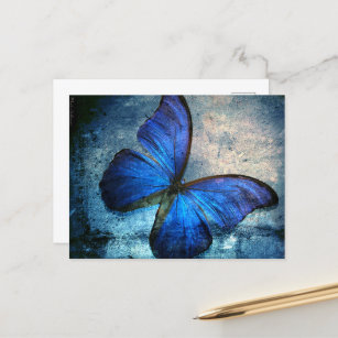 Postal de mariposa azul