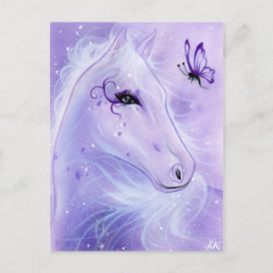 postal de mariposa de caballo púrpura
