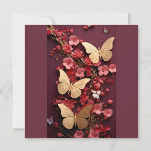 Postal de mariposas doradas