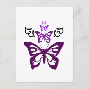 Postal de mariposas púrpura