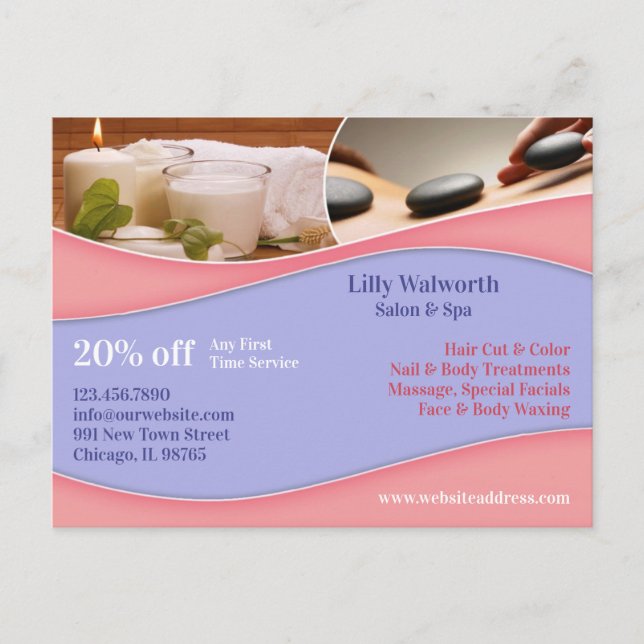 Postal de masaje de belleza (Anverso)