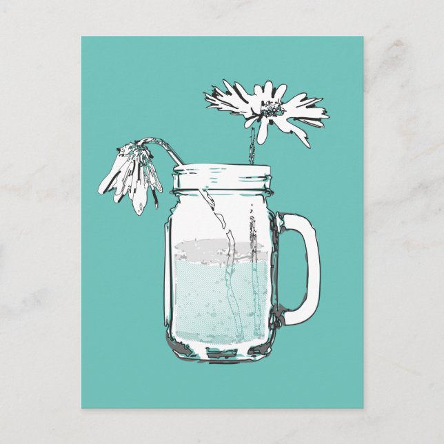 postal de mason jar daisies (Anverso)