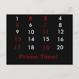 Postal de matemáticas de hora principal