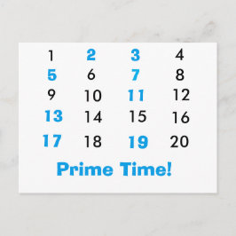 Postal de matemáticas de hora principal