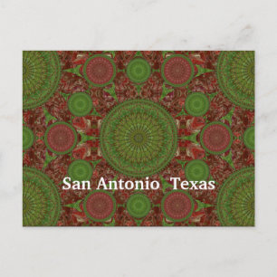 Postal de matriz Mandala en Chile caliente