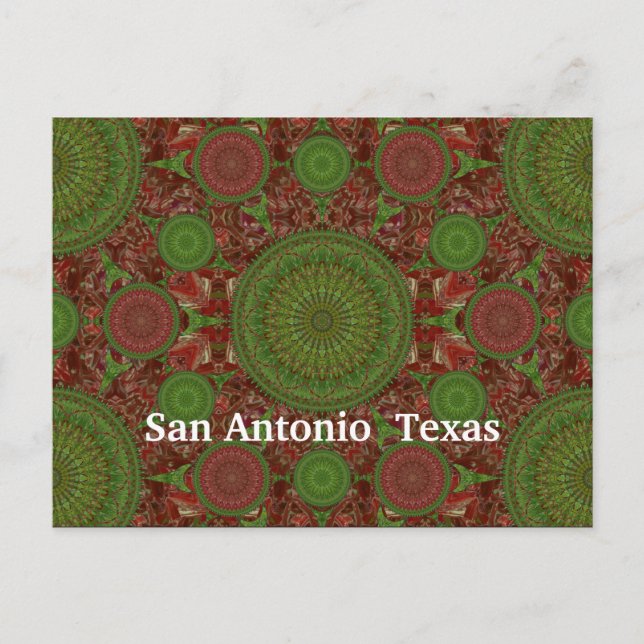 Postal de matriz Mandala en Chile caliente (Anverso)